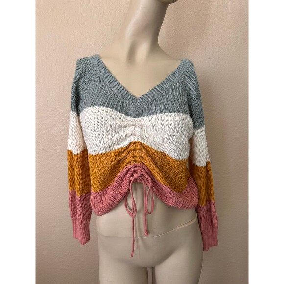 Full Circle Trends Sexy Pullover Knitted Drawstring Sweater S - Picture 1 of 8